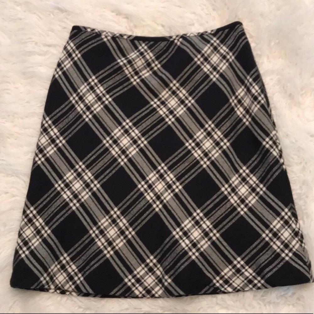 Ann Taylor Loft  black/white plaid skirt